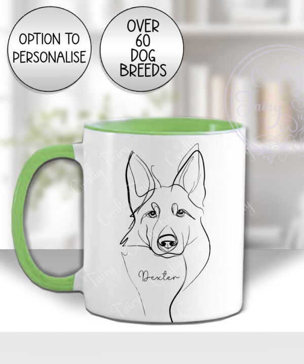 3616 personalised line art dog personalised mug 2