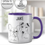 3616 personalised line art dog personalised mug 3