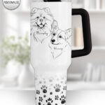 3620 personalised line art dog personalised stanley cup 3