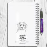 3621 personalised line art dog personalised notebook 3