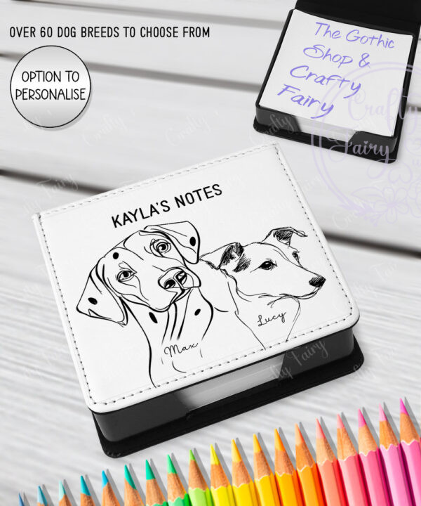 3622 personalised line art dog personalised memo notes 1