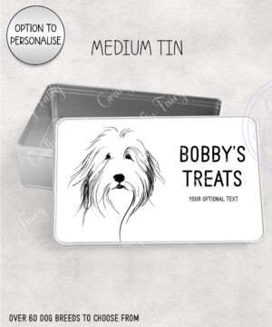 3623 personalised line art dog personalised treats tin 1