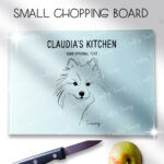 3624 personalised line art dog personalised chopping board 2