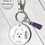 3626 personalised line art dog personalised keyring 1