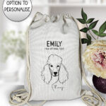 3627 personalised line art dog personalised drawstring bag 1