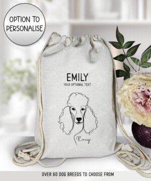 3627 personalised line art dog personalised drawstring bag 1