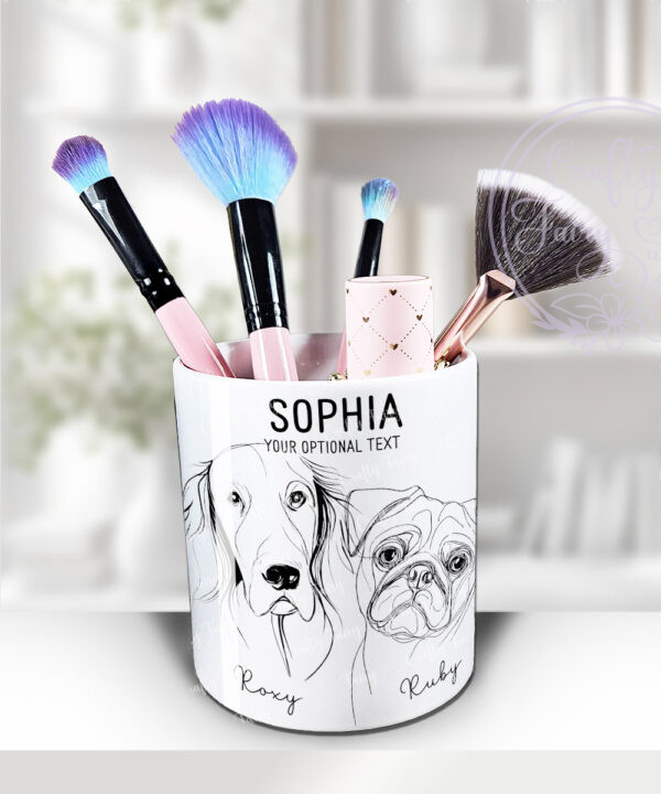 3628 personalised line art dog personalised pen pot 1