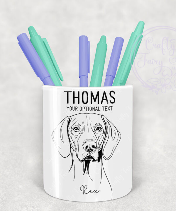 3628 personalised line art dog personalised pen pot 2