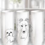 3629 personalised line art dog personalised vase 1