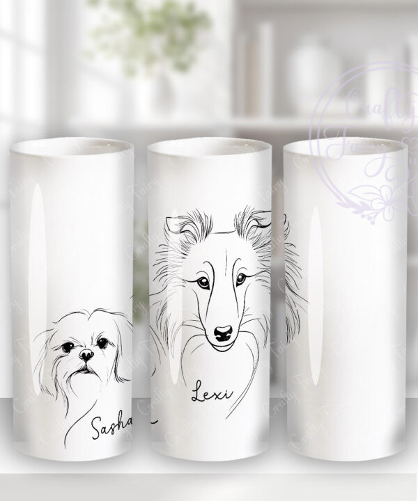 3629 personalised line art dog personalised vase 1