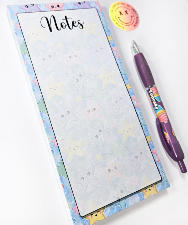 kawaii cute stars slim tall memo notes to do list notepad stationery