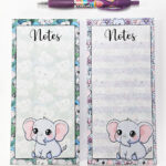 3637 kawaii elephants slim notepad 3