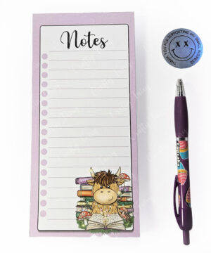 3642 magical books highland cow slim notepad 1