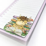 3642 magical books highland cow slim notepad 2