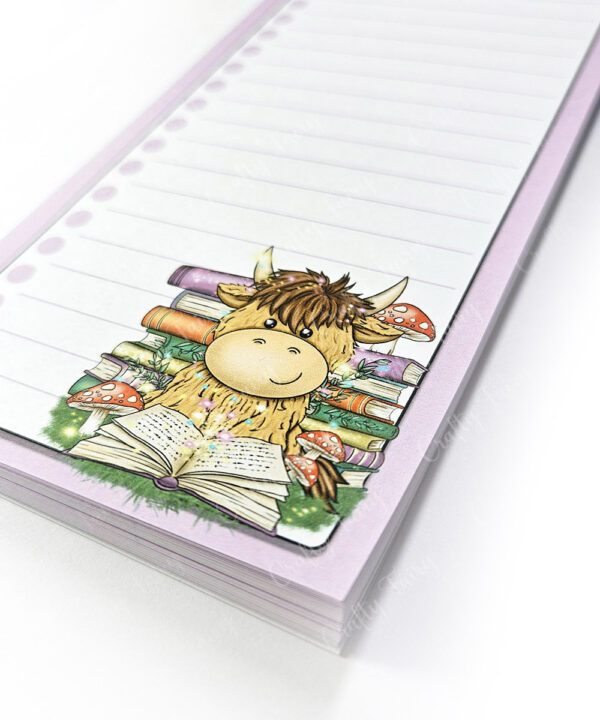 3642 magical books highland cow slim notepad 2