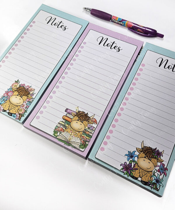 3642 magical books highland cow slim notepad 4
