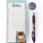 3643 floral highland cow slim notepad 1