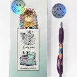 3643 floral highland cow slim notepad 3