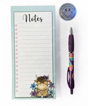 3644 irises highland cow slim notepad 1