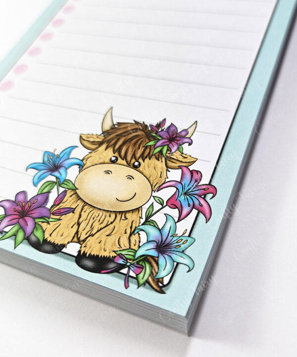 3644 irises highland cow slim notepad 2