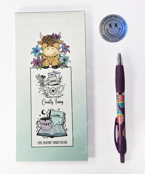 3644 irises highland cow slim notepad 3