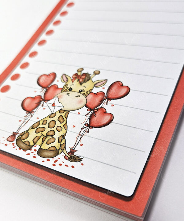 Giraffe Valentines Heart Balloons Slim Tall Memo Notes To Do List ...