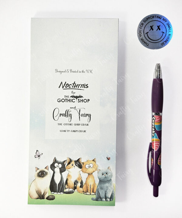 3648 doodle cats slim notepad 3