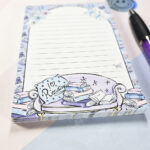 whimsical book lover bookish a6 memo notes to do list notepad stationery