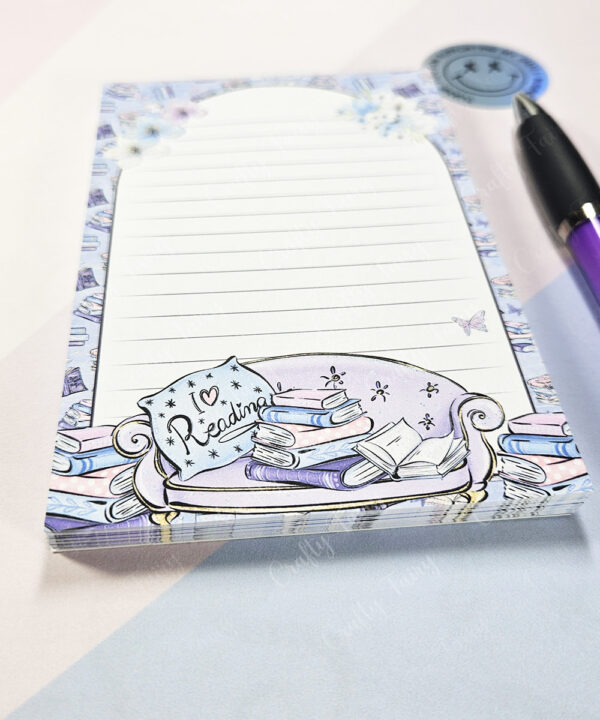 whimsical book lover bookish a6 memo notes to do list notepad stationery