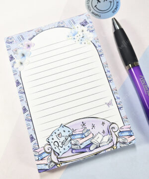 whimsical book lover bookish a6 memo notes to do list notepad stationery