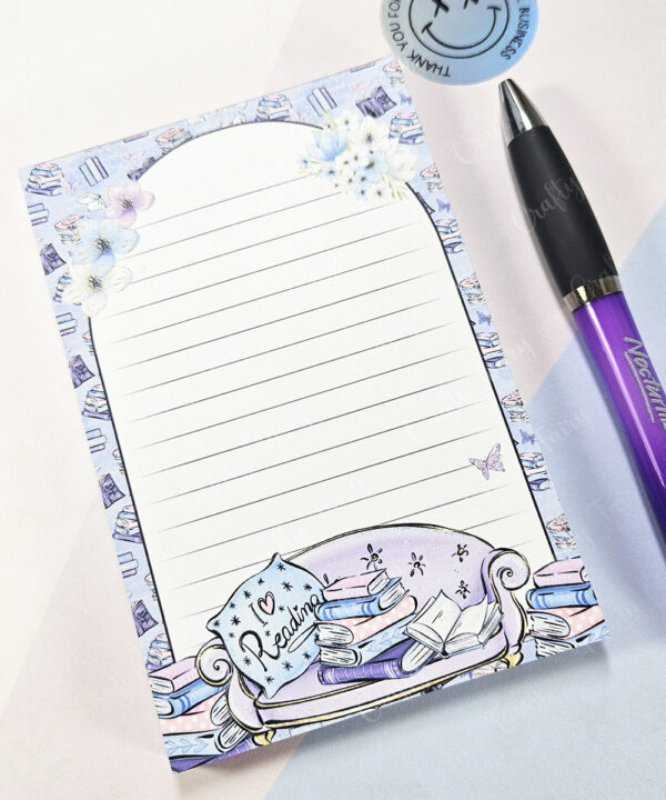 whimsical book lover bookish a6 memo notes to do list notepad stationery