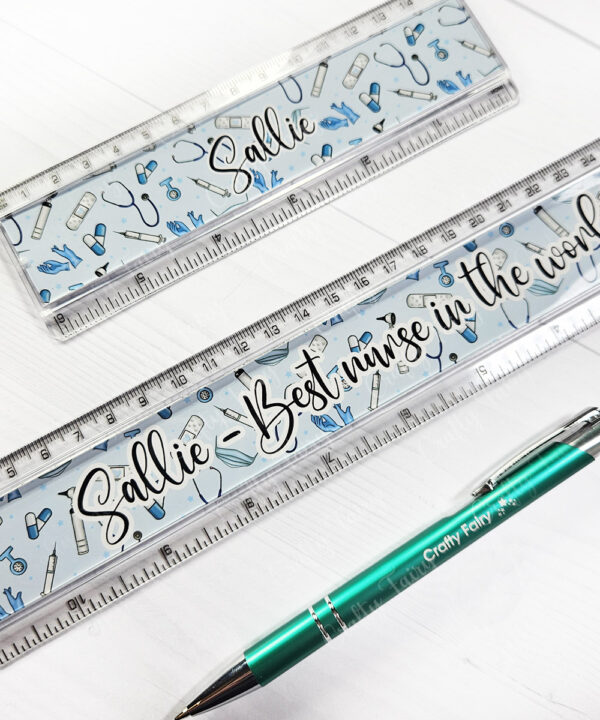 nurse equipment print blue ruler with option to personalise