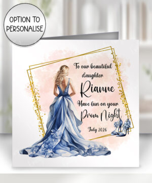 0257 personalised prom girl blue blonde card 1