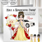 0283 personalised card prom girl yellow dress 1