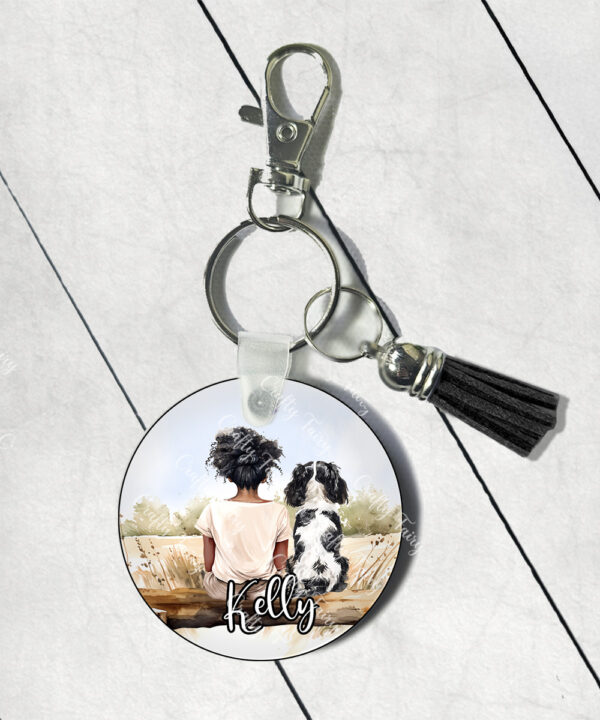 3665 personalised lady dog keyring 1