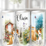 personalised doodle dog and/or cat tall ceramic flower vase lots of breeds