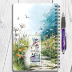 personalised doodle dogs & cats flower garden a5 notebook gift lots of breeds