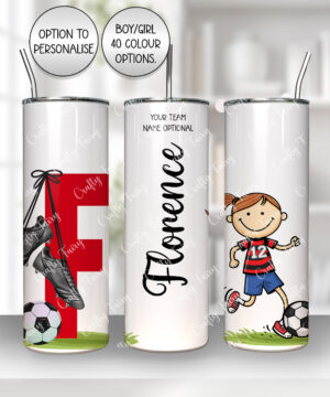 3682 personalised footballer cartoon boy tumbler 2