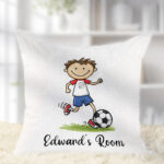 3686 personalised footballer cartoon boy cushion 1
