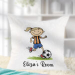 3686 personalised footballer cartoon boy cushion 2
