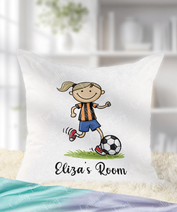 3686 personalised footballer cartoon boy cushion 2