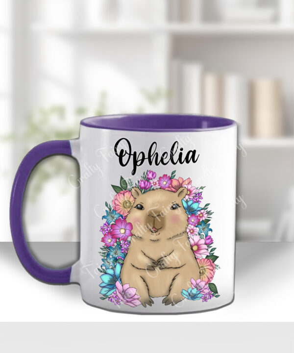 3691 capybara flowers personalised mug 2