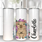 3694 capybara flowers personalised tumbler 1