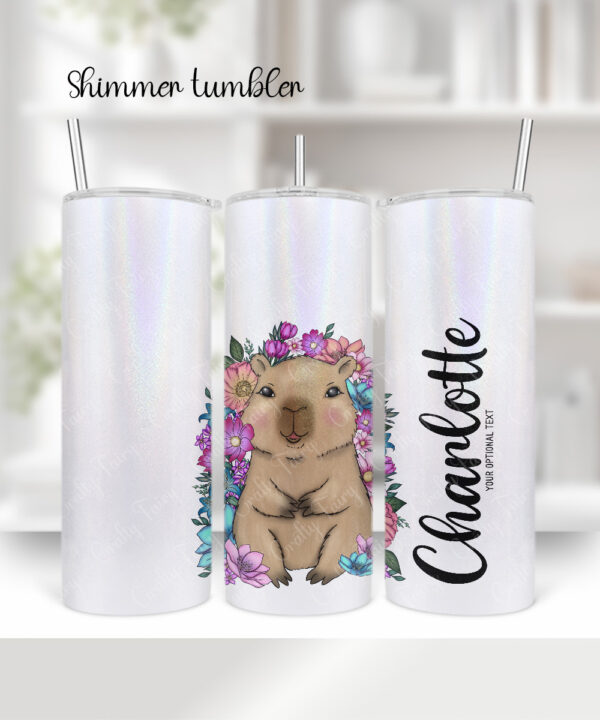 3694 capybara flowers personalised tumbler 2