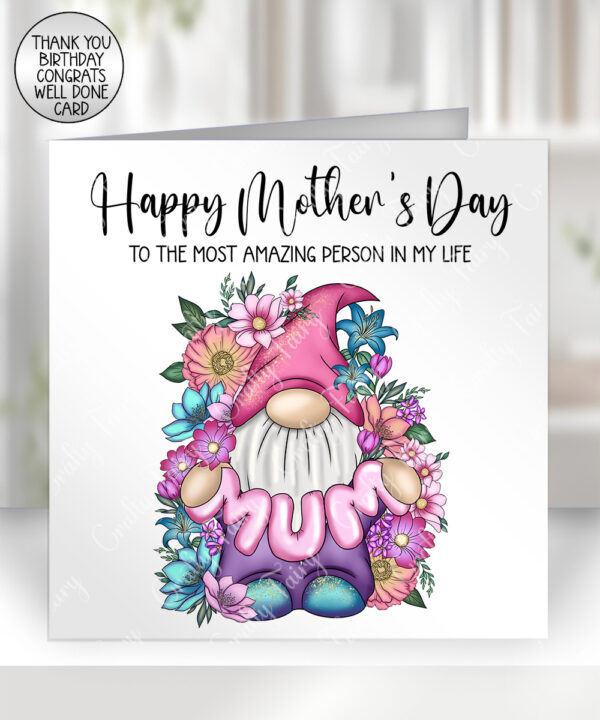 3696 gonk flowers personalised card 1