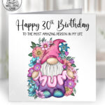 3696 gonk flowers personalised card 2