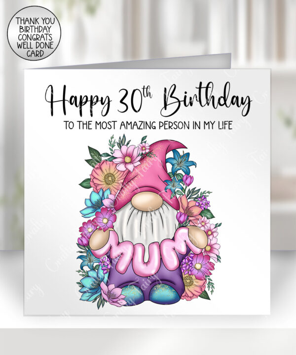 3696 gonk flowers personalised card 2