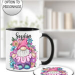 3698 gonk flowers personalised coaster 1