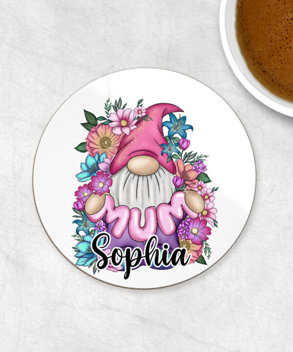 3698 gonk flowers personalised coaster 3