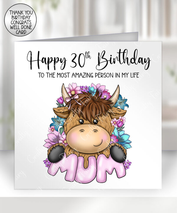 3702 highland cow mum personalised birthday card 1